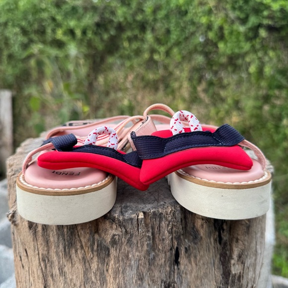 FENDI Kids' Ff Logo Sandals In Pink 9.5 - Picture 2 of 8